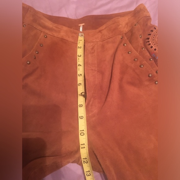 Free People Suede/Crochet Beautiful Daze Flare pants. Size 10 NO FLAWS RARE - Picture 3 of 13
